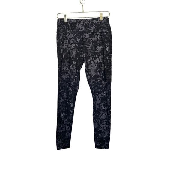 Lululemon Wunder Under Crop Star Crushed Coal Black Women's 4 Stretch Gym‎ Yoga - Picture 1 of 5